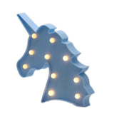 TONGER® Blue Unicorn Head LED Marquee Light