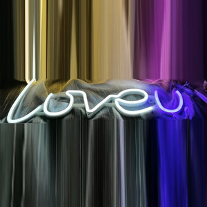 TONGER®White&Blue Loveu LED Wall Neon Sign