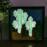 TONGER® Cactus Wall Art Picture With Light