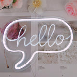 TONGER®White Hello Wall Neon Sign