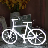 TONGER® White Bicycle Wall & Table Neon Sign