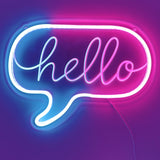 TONGER® Blue & Pink Hello Wall LED Neon Sign