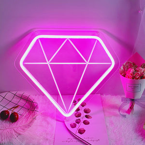 TONGER®Pink Diamond  Wall Neon Sign