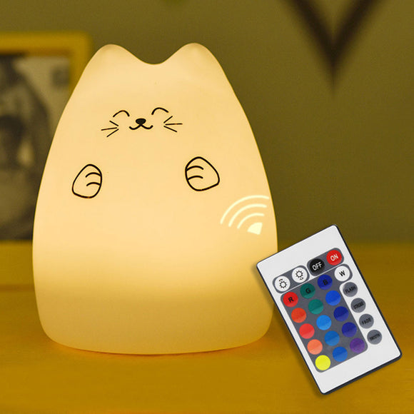 TONGER® Cute Cat Silicon Night Light With Remote Controller