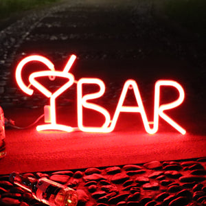 TONGER® Red BAR Juice Wall Neon Sign