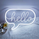 TONGER®White Hello Wall Neon Sign