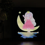 TONGER® Little Sweet Girl Wall Art Picture With Light