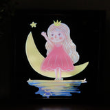 TONGER® Little Sweet Girl Wall Art Picture With Light