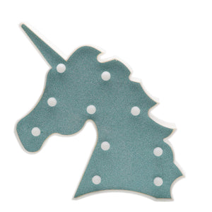 TONGER® Green Glitter Unicorn Head LED Marquee Light