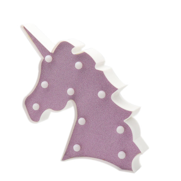 TONGER® Pink Glitter Unicorn Head Modeling Light