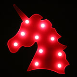 TONGER® Rose Unicorn Head LED Marquee Light