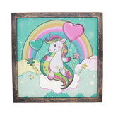 TONGER® Colorful Unicorn Wall Art Picture With Light