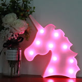 TONGER® White Unicorn Head LED Marquee Light