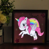TONGER® Cute Unicorn Wall Art Picture with Light