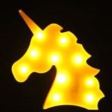 TONGER® Yellow Unicorn Head LED Marquee Light